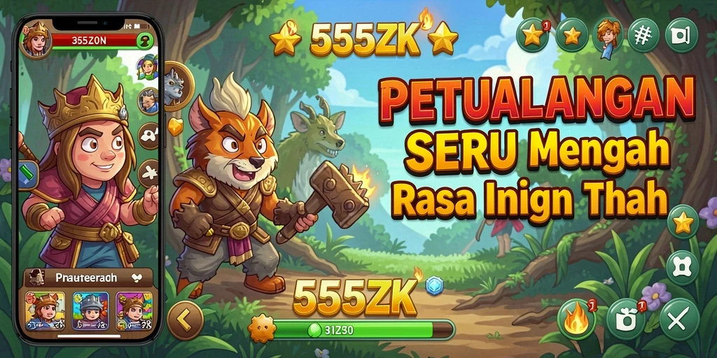 Screenshot gameplay 555ZK menunjukkan aksi petualangan yang mendebarkan.