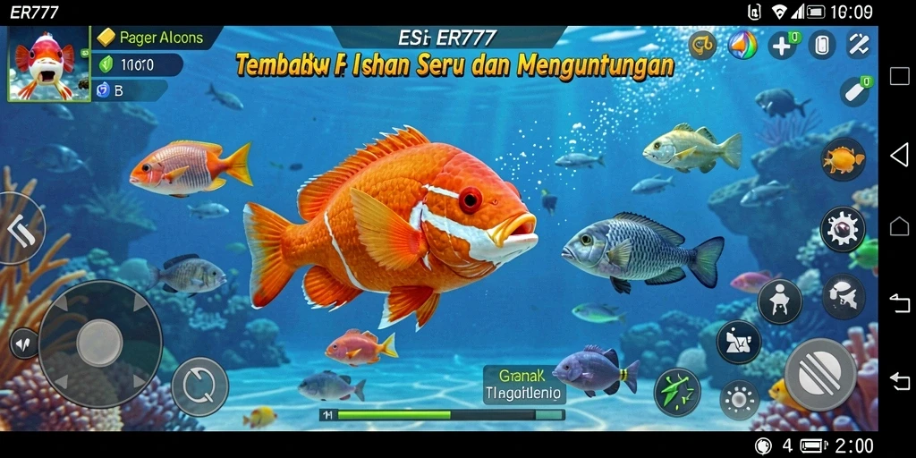 Tampilan gameplay seru di <strong>ER777</strong> dengan beragam ikan yang menarik.
