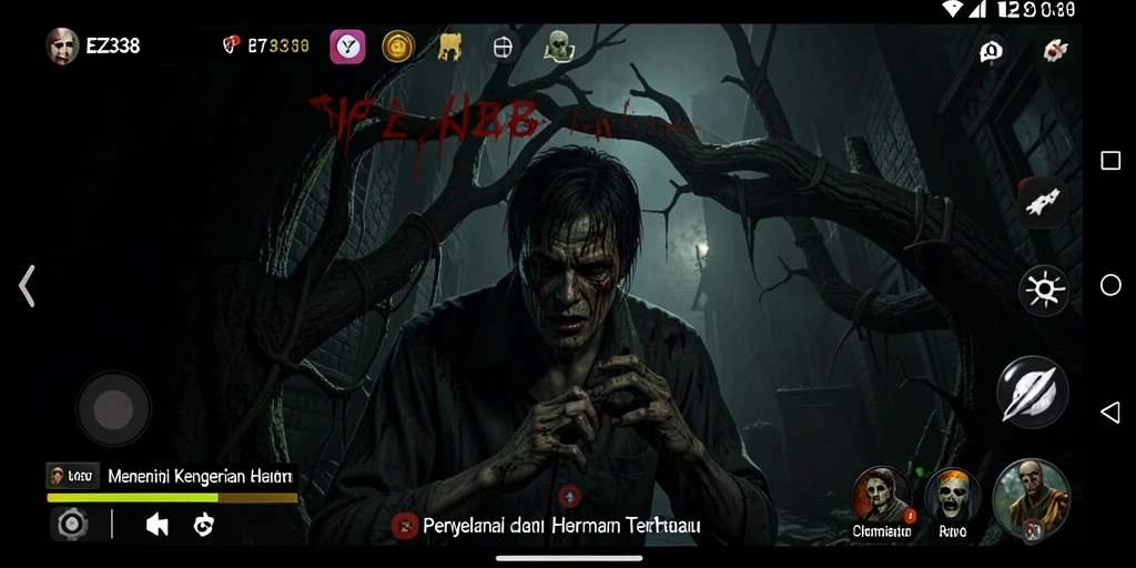 Tampilan gameplay EZ338 yang mencekam dan menegangkan.