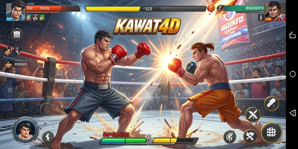Gameplay mendebarkan dalam pertarungan karakter KAWAT4D.